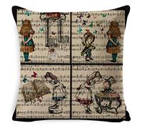 The Bunny Renovator in The Illustrated Newspaper"Alice in Wonderland" Retro Home Decoration Square Pillowcase 4545cm (Without Pillow Core)