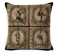 The Bunny Renovator in The Illustrated Newspaper"Alice in Wonderland" Retro Home Decoration Square Pillowcase 4545cm (Without Pillow Core)