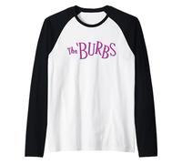 The ’Burbs Pink and Blue Retro Logo Raglan Baseball Tee