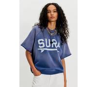 The Bureau Apparel Surf Cut-Off Sweatshirt at Free People in Navy, Size: Large - female