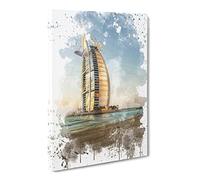 The Burj Al Arab Dubai 2 V3 Canvas Print | Gallery Wrapped 30mm Frame Wall Art | 30x20 inches | Ready to Hang | Modern Picture | Living Room Bedroom Lounge Office