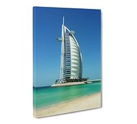 The Burj Al Arab Dubai Canvas Print | Gallery Wrapped 30mm Frame Wall Art | 24x16 inches | Ready to Hang | Modern Picture | Living Room Bedroom Lounge Office