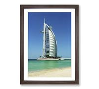 The Burj al Arab Dubai Framed Print | A2 Walnut Framed Wall Art | Ready to Hang | Modern Nature Picture | Living Room Bedroom Lounge Office