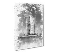 The Burj Al Arab Dubai V4 Canvas Print | Gallery Wrapped 30mm Frame Wall Art | 30x20 inches | Ready to Hang | Modern Picture | Living Room Bedroom Lounge Office