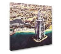 The Burj Al Arab In Dubai Vol.3 Canvas Print | Gallery Wrapped 30mm Frame Wall Art | 14x14 inches | Ready to Hang | Modern Picture | Living Room Bedroom Lounge Office