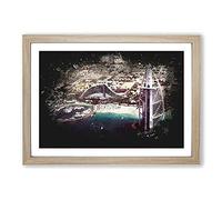 The Burj Al Arab in Dubai Vol.3 Paint Splash Framed Print | A2 Oak Framed Wall Art | Ready to Hang | Modern Nature Picture | Living Room Bedroom Lounge Office