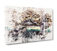 The Burj Al Arab In Dubai Vol.3 Watercolour Canvas Print | Gallery Wrapped 30mm Frame Wall Art | 24x16 inches | Ready to Hang | Modern Picture | Living Room Bedroom Lounge Office