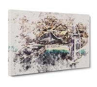 The Burj Al Arab In Dubai Vol.3 Watercolour Canvas Print | Gallery Wrapped 30mm Frame Wall Art | 30x20 inches | Ready to Hang | Modern Picture | Living Room Bedroom Lounge Office