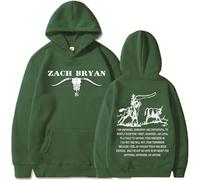 The Burn Tour Hoodie Zach Bryan Unisex, Retro Pullover Sweatshirt, Casual Festival Hoodie Men Women Country Music Style (Green,3XL)