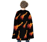 The Burning Flame Guitar Cloak Cape Reversible Halloween | Cosplay Costume Renaissance Capes for Parties Unisex