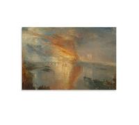 The Burning of The Houses of Parliament J. M. W. Turner Poster Picture Print Wall Art Poster Painting Canvas Posters Artworks Room Aesthetic 24x36inch(60x90cm)