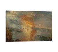 The Burning of The Houses of Parliament J. M. W. Turner Poster Picture Print Wall Art Poster Painting Canvas Posters Artworks Room Aesthetic 08x12inch(20x30cm)