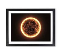 The Burning Sun Modern Art Framed Print | A4 Black Framed Wall Art | Ready to Hang | Modern Nature Picture | Living Room Bedroom Lounge Office