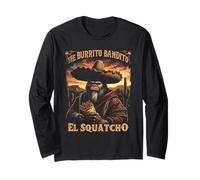 The Burrito Bandito El Squatcho Funny Bigfoot Design Long Sleeve T-Shirt