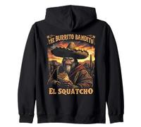 The Burrito Bandito El Squatcho Funny Bigfoot Design Zip Hoodie