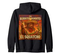 The Burrito Bandito El Squatcho Quirky Bigfoot Style Zip Hoodie
