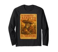 The Burrito Bandito El Squatcho Sombrero Bigfoot Design Long Sleeve T-Shirt