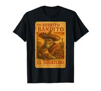 The Burrito Bandito El Squatcho Sombrero Bigfoot Design T-Shirt