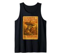 The Burrito Bandito El Squatcho Sombrero Bigfoot Design Tank Top