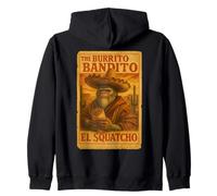 The Burrito Bandito El Squatcho Sombrero Bigfoot Design Zip Hoodie