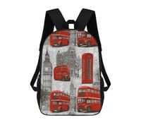The Buses & Ancient Buildings Classic 17Inch Backpack Travel Daypack Laptop with Side Pockets for Men Women