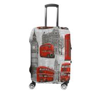 The Buses & Ancient Buildings Luggage Case Cover Protective Suitcase Covers Anti Scratch Baggage Washable Fits 19-32 Inch XL