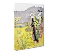 The Bush Clover By Harunobu Suzuki Canvas Print | Gallery Wrapped 30mm Frame Wall Art | 24x16 inches | Ready to Hang | Asian Picture | Living Room Bedroom Lounge Office