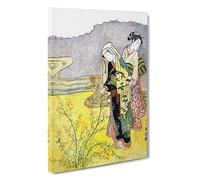 The Bush Clover by Harunobu Suzuki Canvas Print | Gallery Wrapped 30mm Frame Wall Art | 30x20 inches | Ready to Hang | Modern Picture | Living Room Bedroom Lounge Office
