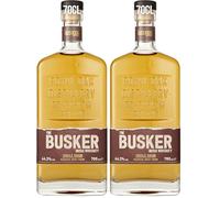 The Busker - Single Grain Irish Whiskey | 70cl | 44.3% vol | Medium Body with Notes of Caramel, Slight Vanilla and Oak | Gluten Free | Made at Royal Oak Distillery | Enjoy Neat or Over Ice (Pack of 2)