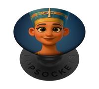The bust of The Egyptian Queen Nefertiti Cartoon Graphic PopSockets Adhesive PopGrip