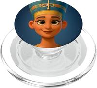 The bust of The Egyptian Queen Nefertiti Cartoon Graphic PopSockets PopGrip for MagSafe