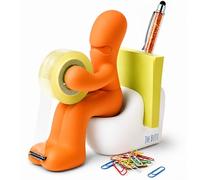 The Butt Tape Dispenser - Funny Desk Accessory & Stationery Organiser, Novelty Office Gift for Men and Women - Unusual Birthday Gift or Work Gag, Includes Tape, Pen & Paper Clips