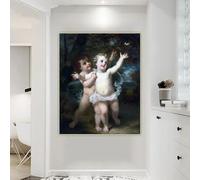 The Butterfly by Hugues Merle Canvas Painting Aesthetics Picture Print Poster Wall Artwork Home Living Room Decoration(35x45cm/No Framed)
