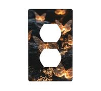 The Butterfly On The Stone Print Outlet Covers 1 Gang Duplex Light Switch Cover Decorative Switch Plates Electrical Receptacle Faceplate Wall Plate for Bed Room Living Room Decor