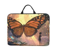 The Butterfly To The Little Girl Notebook Carrying Case With Handle Laptop 14 Inch Computer Sleeve For Women Men Padded Cover Laptop Bag