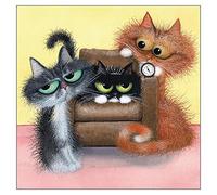 The Butterley Brood’s Battle for Laptime Equality - Funny Cat Greeting Card Part of Our Fiendishly Furry Felines Range by Tamsin Lord