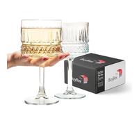 The Buybox Extra Large Glass Goblet, Vintage Coupe Glasses, Big Square Wine Glasses. Cocktail, Champagne, Margarita Glasses, Long Stem Glassware (16.9oz/500ml) (Set of 2 Glasses)