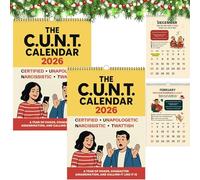 The C.U.N.T. Calendar 2026, 12 Months Of Unapologetic Humour, The 2026 Funny Adult Attitude Calendar, Spiral-Bound Wall Calendar, Sarcastic Wall Planner for Bold & Unapologetic People (2pcs)