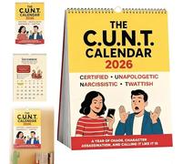 The C.U.N.T. Calendar 2026, 2026 Funny Adult Attitude Wall Calendar, January - December 2026, Hanging Calendar for Home Office, Christmas Gag Gift for Mates, Colleagues and Bold & Unapologetic People