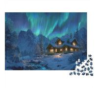 The Cabin Is Nestled in The Snowy Mountains Puzzle 1000pcs (75x50cm) Puzzles, Die Für Erwachsene Und Personen Ab 14 Jahren Geeignet Sind