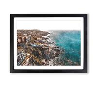 The Cabo San Lucas Skyline In Mexico Painting Modern Art Framed Print | A2 Black Framed Wall Art | Ready to Hang | Modern Cityscape Picture | Living Room Bedroom Lounge Office