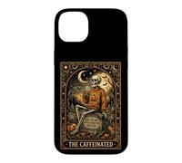 The Caffeinated Tarot Card Skeleton Coffee Funny Halloween Case for iPhone 14 Plus
