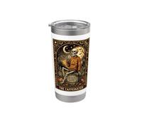 The Caffeinated Tarot Card Skeleton Coffee Funny Halloween Stainless Steel Insulated Tumbler