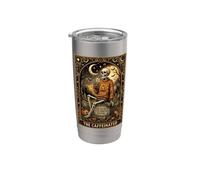 The Caffeinated Tarot Card Skeleton Coffee Funny Halloween Stainless Steel Insulated Tumbler