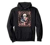 The Caffeine Oracle Gothic Coffee Skeleton Mystic Pullover Hoodie
