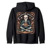 The Caffeine Oracle Gothic Coffee Skeleton Mystic Zip Hoodie