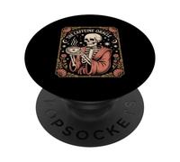 The Caffeine Oracle Skeleton Coffee Occult Mystic PopSockets Adhesive PopGrip