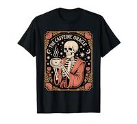 The Caffeine Oracle Skeleton Coffee Occult Mystic T-Shirt