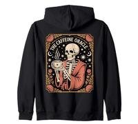 The Caffeine Oracle Skeleton Coffee Occult Mystic Zip Hoodie