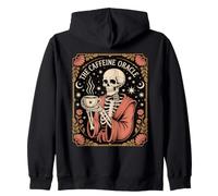 The Caffeine Oracle Skeleton Coffee Occult Mystic Zip Hoodie
